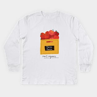 Organic Harvest Farm Fresh Apples Kids Long Sleeve T-Shirt